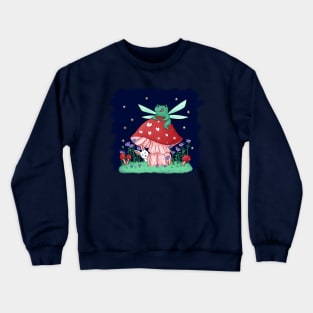 Fairy frog on a mushroom Crewneck Sweatshirt